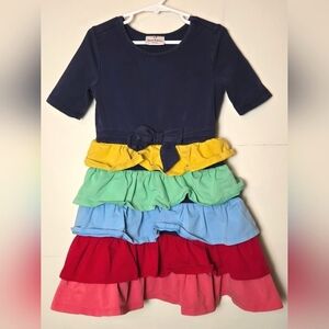 Girl's Hanna Andersson Tiered Multi Colored Dress, Size 7/8